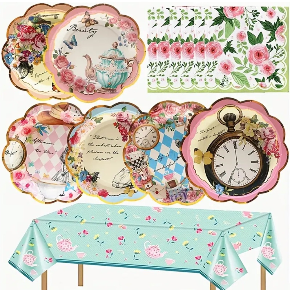 Vintage Victorian Inspired Afternoon Tea Party Set, 33 ct